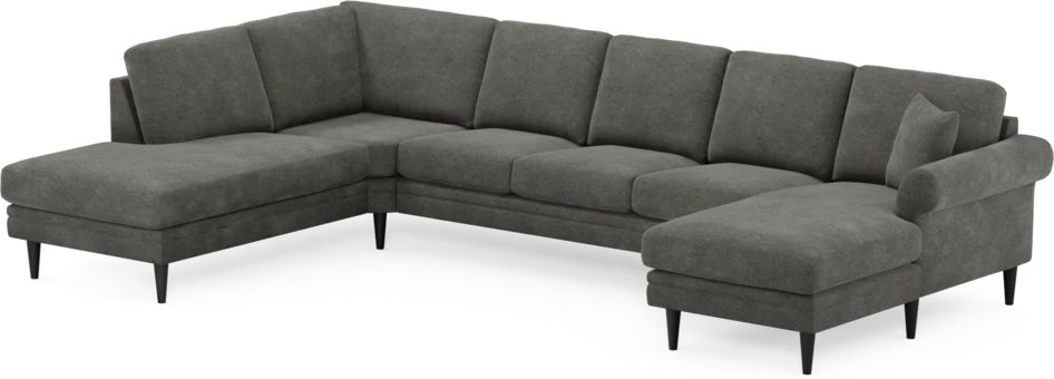 Eden - 3-sits soffa med divan vänster och schäslong höger - Grå