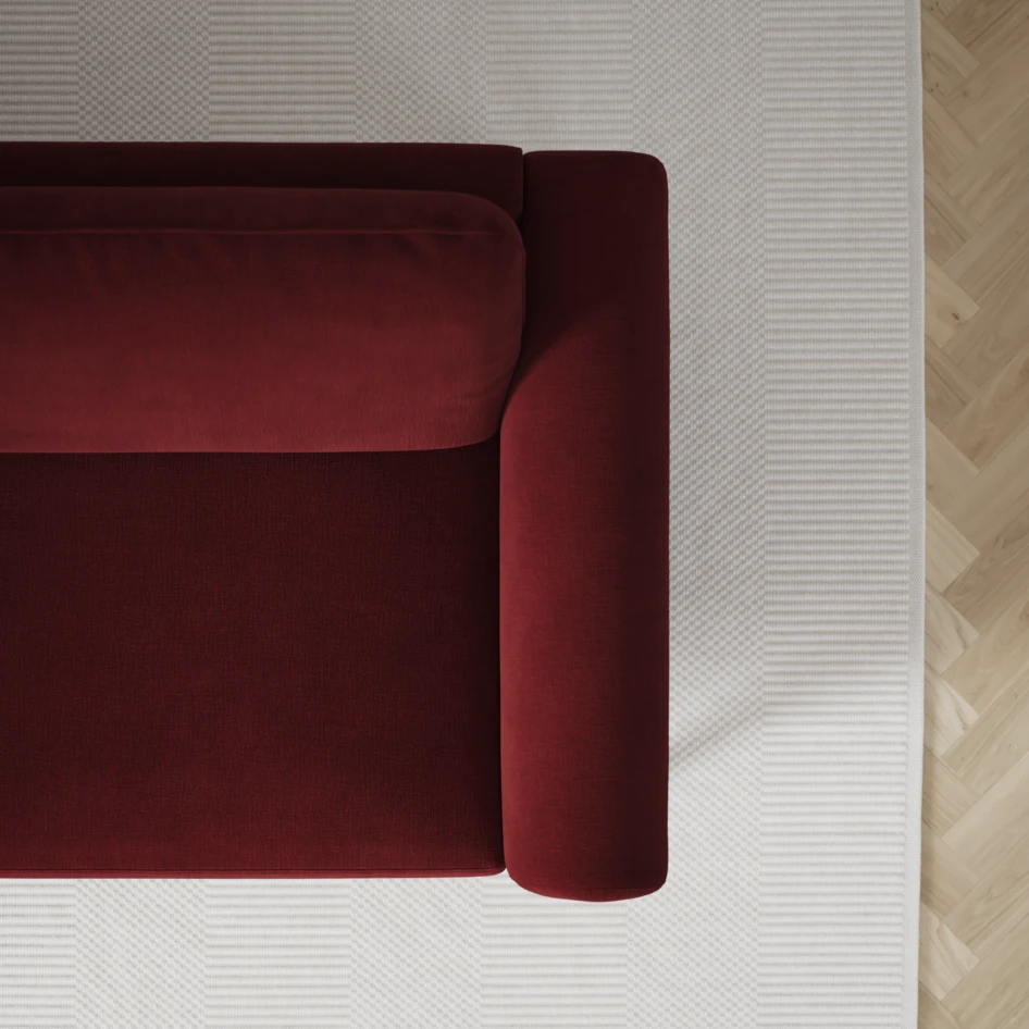 Bridge - 3-sits soffa med schäslong vänster och divan höger - Röd