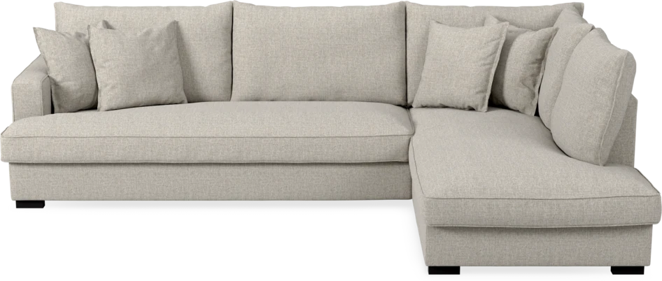 Mila - 3-sits soffa med divan höger, hel dyna - Beige