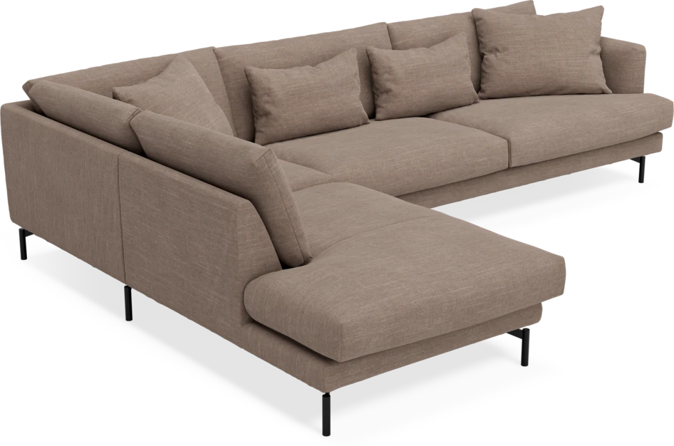 Harper - 3-sits soffa med divan vänster - Brun