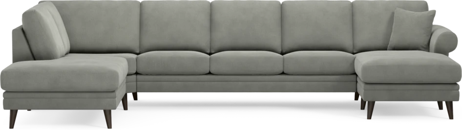 Eden - 3-sits soffa med divan vänster och schäslong höger - Grå