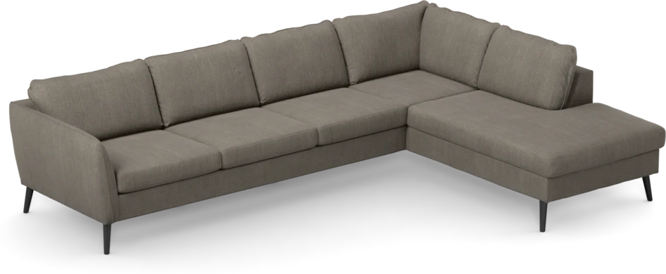 County - 3-sits soffa med divan höger - Brun