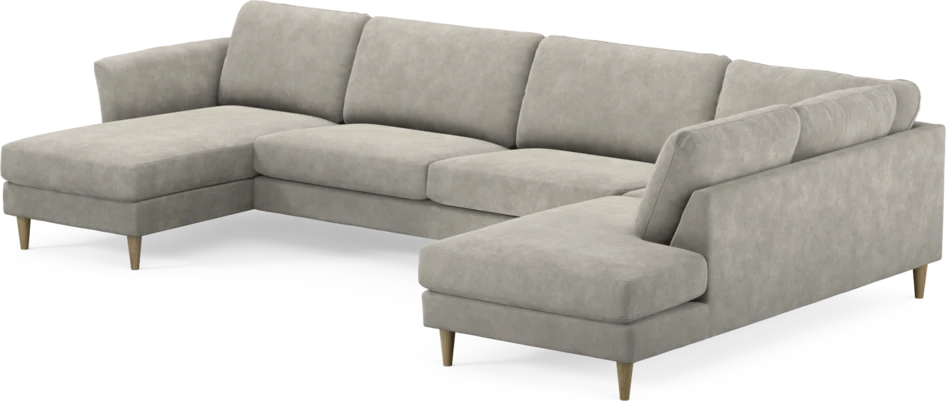 Bridge - 3-sits soffa med schäslong vänster och divan höger - Grå
