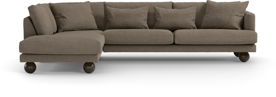 Harper - 3-sits soffa med divan vänster - Brun