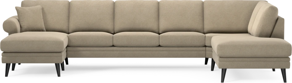 Eden - 3-sits soffa med schäslong vänster och divan höger - Beige