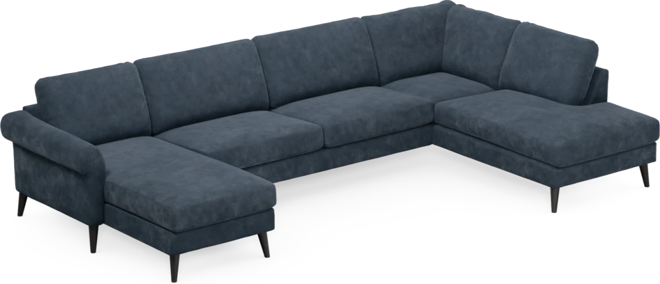Bridge - 3-sits soffa med schäslong vänster och divan höger - Blå