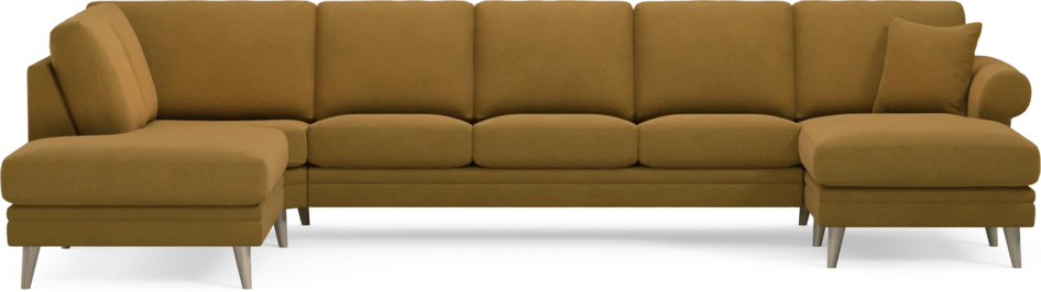 Eden - 3-sits soffa med divan vänster och schäslong höger - Gul
