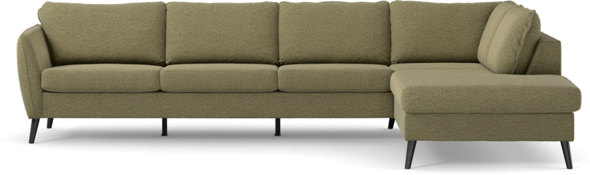 County - 3-sits soffa med divan höger - Grön