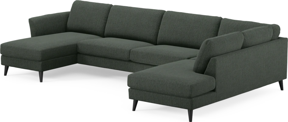 Bridge - 3-sits soffa med schäslong vänster och divan höger - Grön
