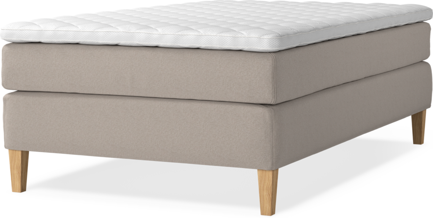 Delux Sense - Kontinentalsäng, enkelsäng 120 cm med bäddmadrass - Beige