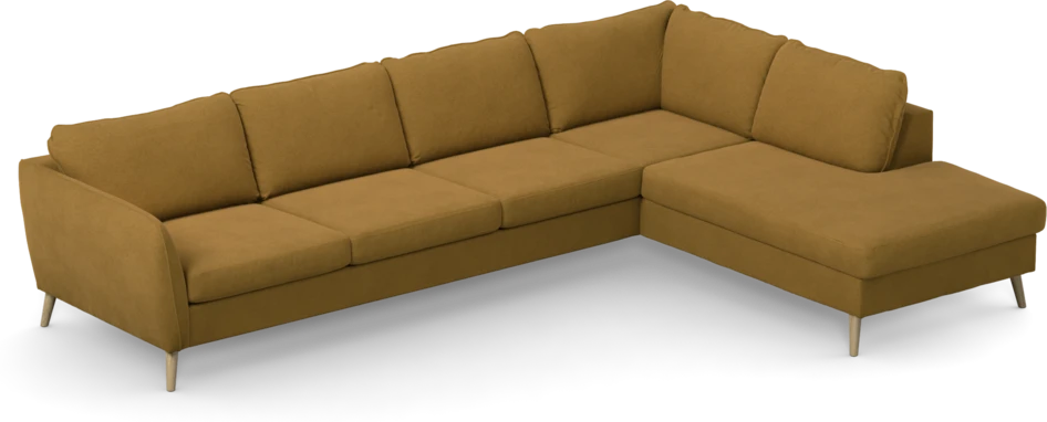 County - 3-sits soffa med divan höger - Gul