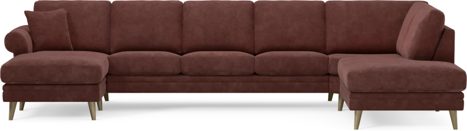 Eden - 3-sits soffa med schäslong vänster och divan höger - Röd
