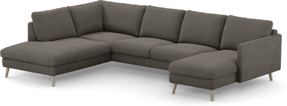 Madison Lux - 2-sits soffa med divan vänster och schäslong höger - Brun