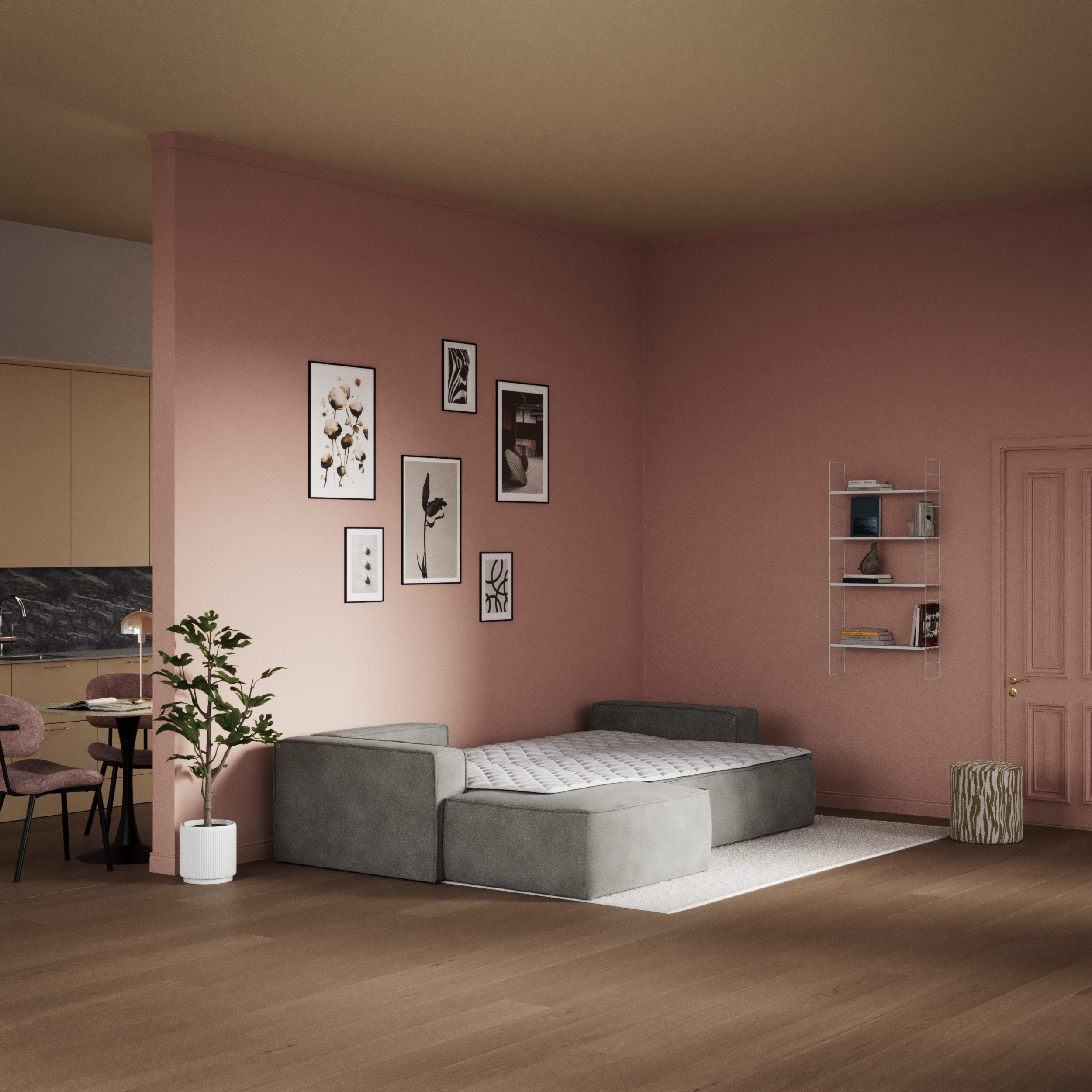 Ide - Bäddsoffa 3-sits med schäslong vänster - inspiration