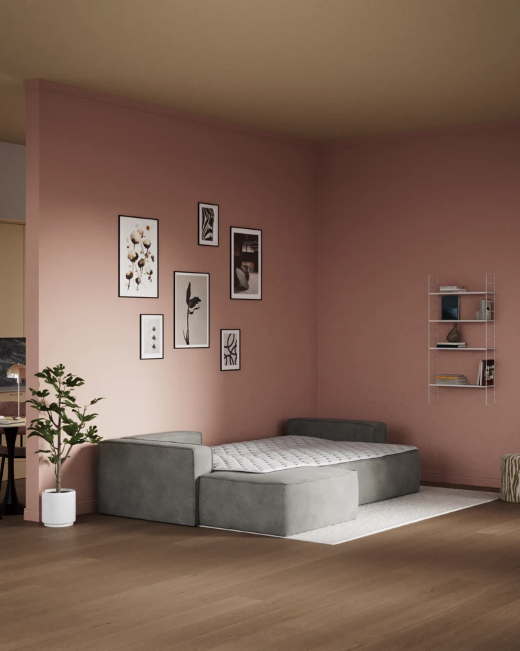 Ide - Bäddsoffa 3-sits med schäslong vänster - inspiration