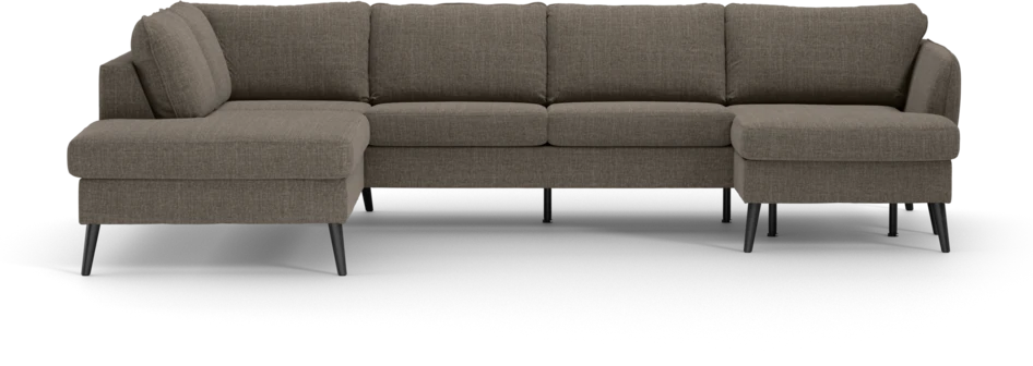 County - 3-sits soffa med divan vänster och schäslong höger - Brun