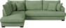 Mila - 3-sits soffa med divan vänster, hel dyna - Grön