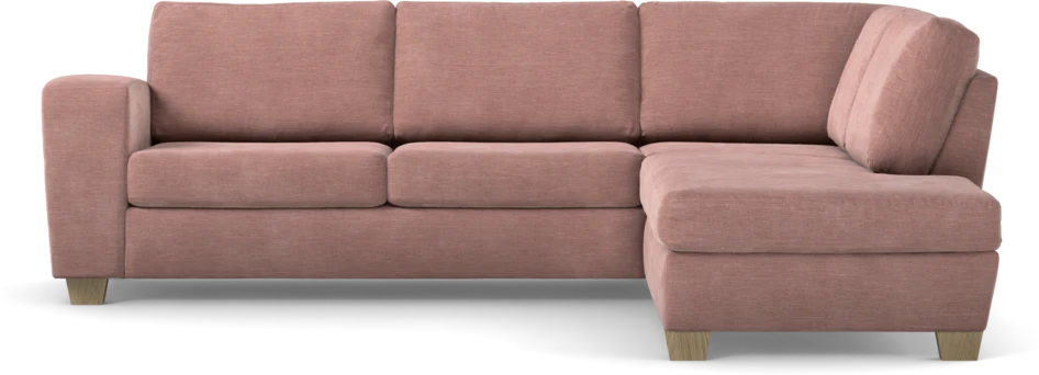 Friday - 2,5-sits soffa med divan höger - Rosa