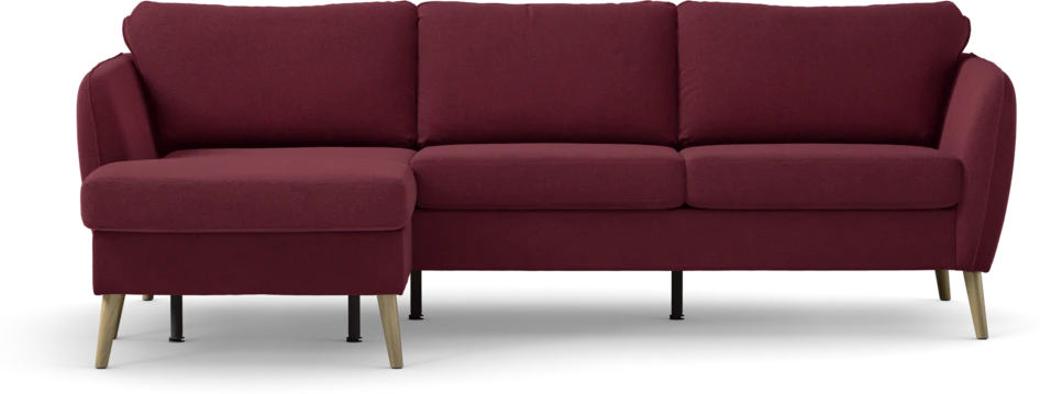 County - 3-sits soffa med flyttbar schäslong - Röd