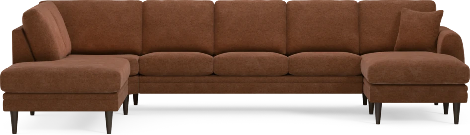 Eden - 3-sits soffa med divan vänster och schäslong höger - Orange