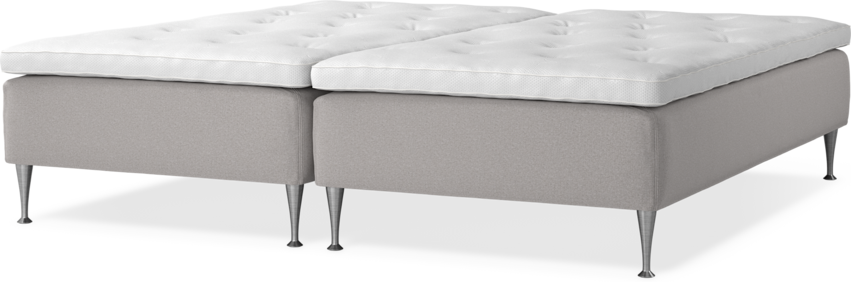 Delux Sense - Ramsäng, dubbelsäng med bäddmadrass - Grå