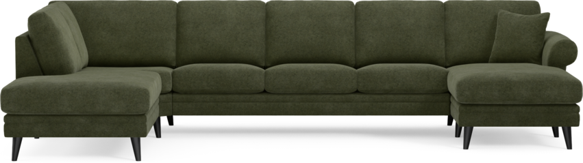 Eden - 3-sits soffa med divan vänster och schäslong höger - Grön