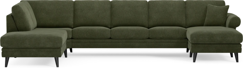 Eden - 3-sits soffa med divan vänster och schäslong höger - Grön
