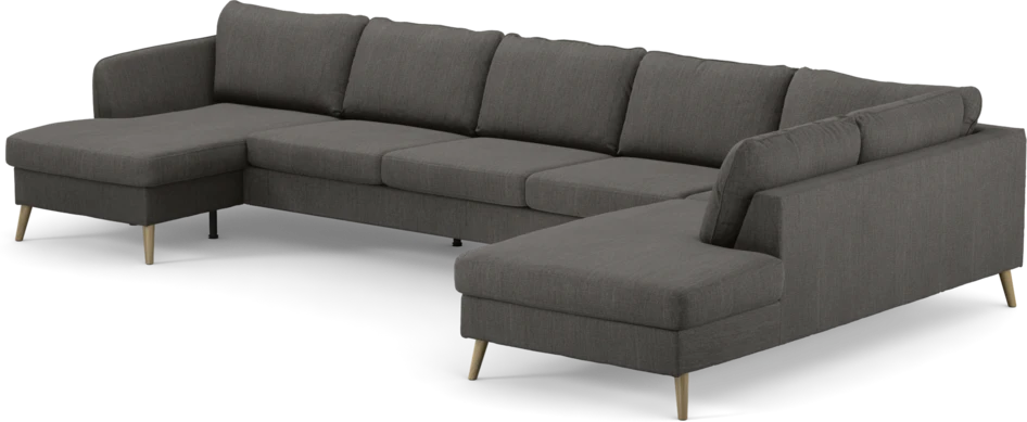 County - 4-sits soffa med schäslong vänster och divan höger - Brun