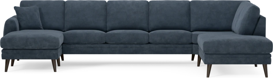 Eden - 3-sits soffa med schäslong vänster och divan höger - Blå