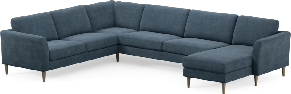 Bridge - Hörnsoffa, 2+3-sits med schäslong höger - Blå