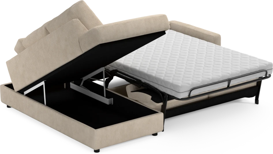 Lindö - Bäddsoffa 2,5-sits med divan - Beige