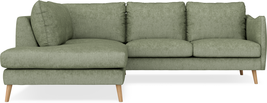 Madison - 2-sits soffa med divan vänster - Grön