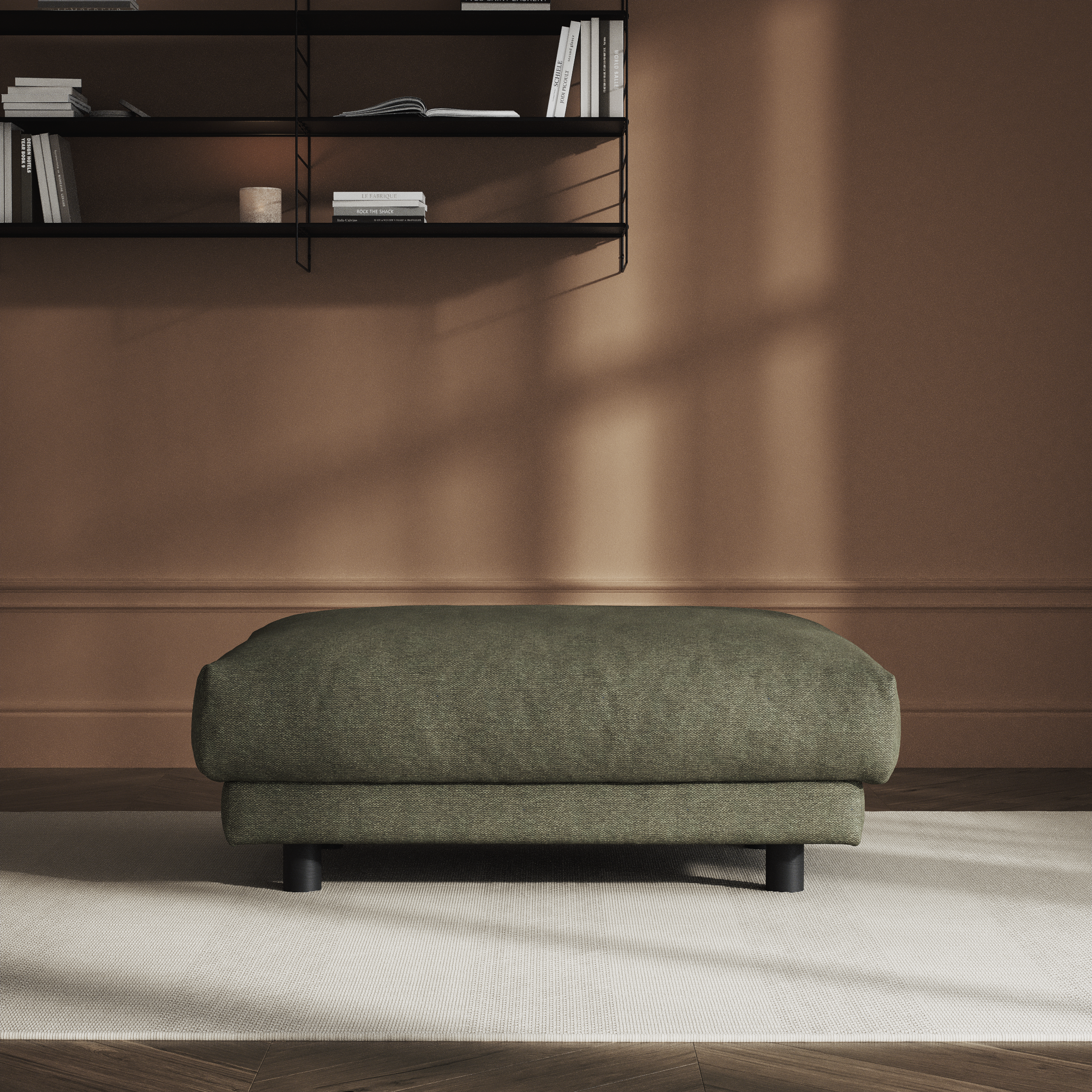 Cherrie - Fotpall 100, fast klädsel - inspiration