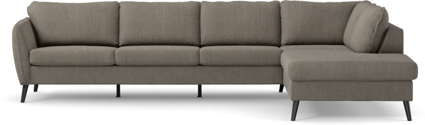 County - 3-sits soffa med divan höger - Brun