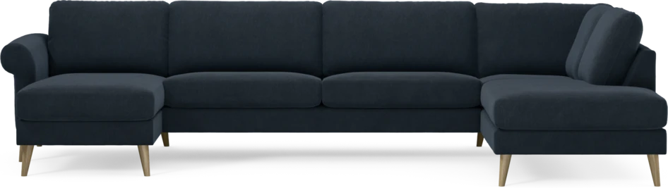 Bridge - 3-sits soffa med schäslong vänster och divan höger - Blå