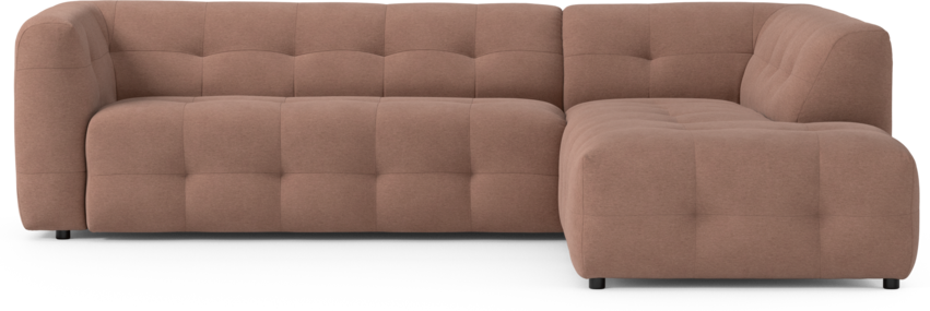 Bella - 3-sits soffa med divan höger - Rosa