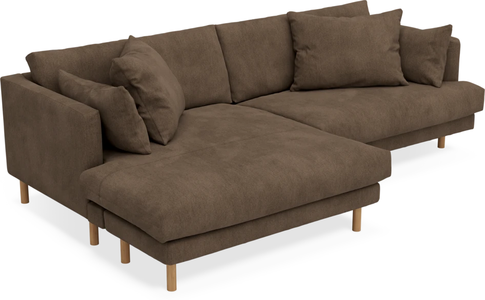 Harper - 4-sits med schäslong XL vänster - Brun