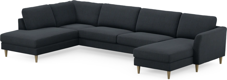 Bridge - 3-sits soffa med divan vänster och schäslong höger - Blå