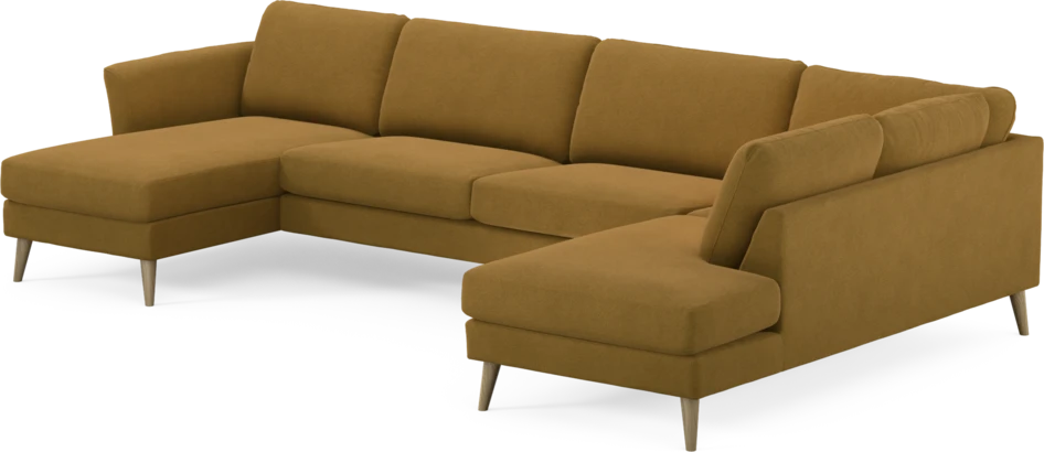 Bridge - 3-sits soffa med schäslong vänster och divan höger - Gul