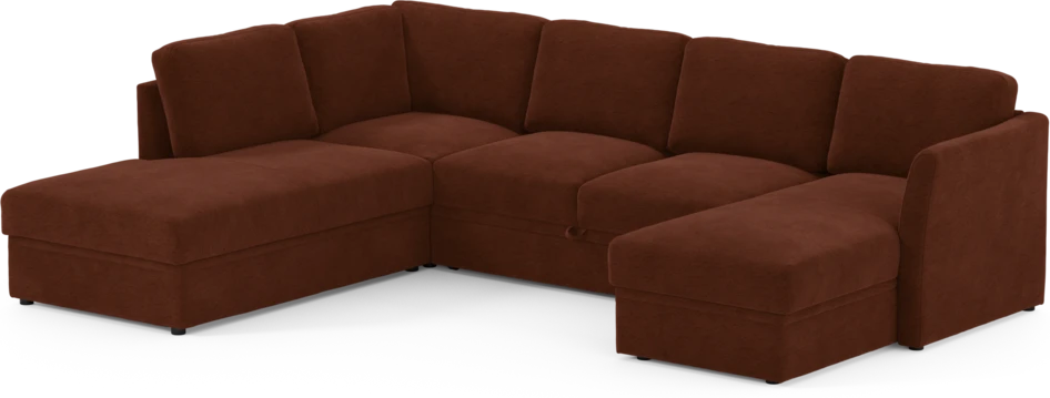 Öland - Bäddsoffa med divan vänster och schäslong höger - Orange