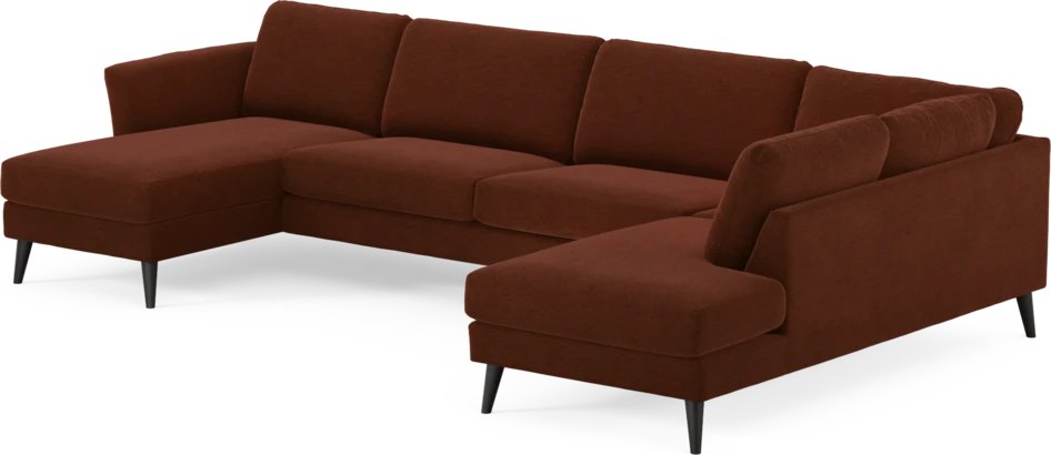 Bridge - 3-sits soffa med schäslong vänster och divan höger - Orange