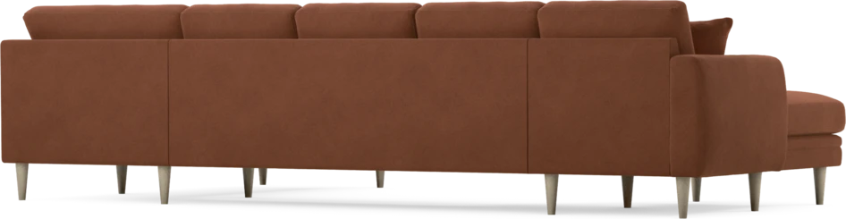 Eden - 3-sits soffa med schäslong vänster och divan höger - Orange