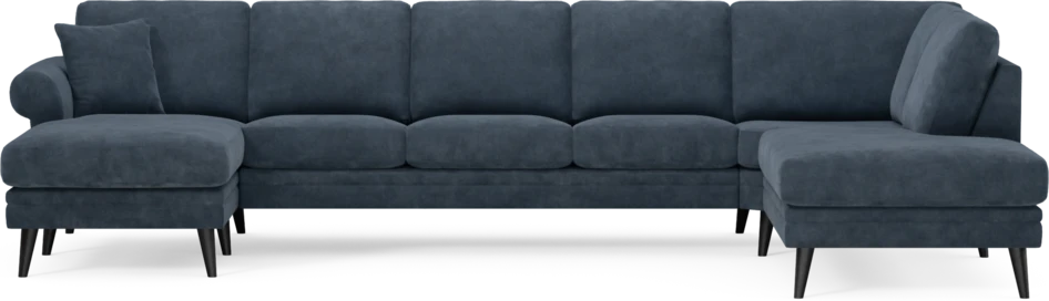 Eden - 3-sits soffa med schäslong vänster och divan höger - Blå