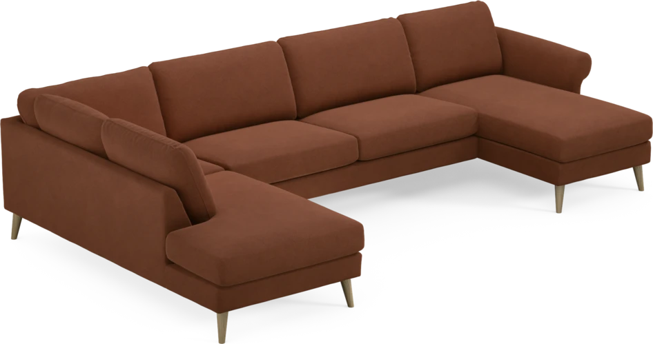 Bridge - 3-sits soffa med divan vänster och schäslong höger - Orange