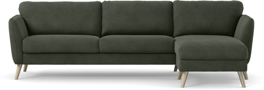 Bridge - 3-sits soffa med schäslong höger - Grön