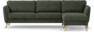 Bridge - 3-sits soffa med schäslong höger - Grön