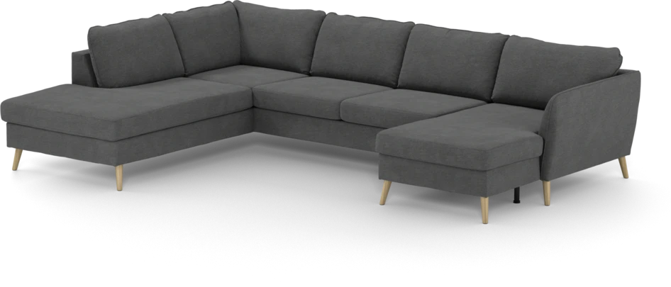 County - 3-sits soffa med divan vänster och schäslong höger - Grå