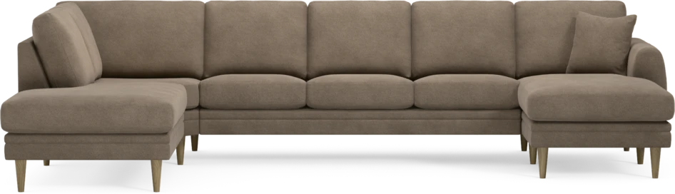 Eden - 3-sits soffa med divan vänster och schäslong höger - Brun