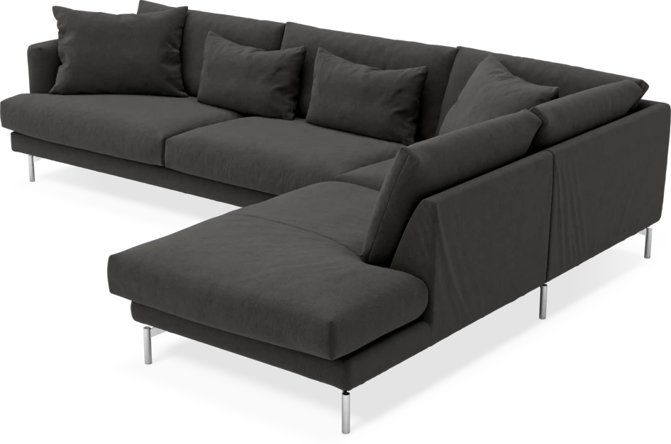Harper - 3-sits soffa med divan höger - Grå