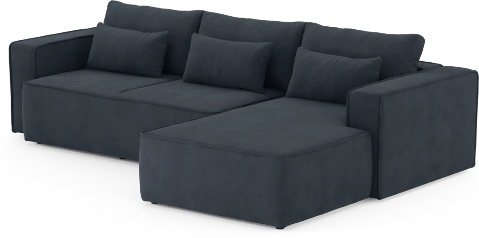 Ide - Bäddsoffa 3-sits med schäslong höger - Blå